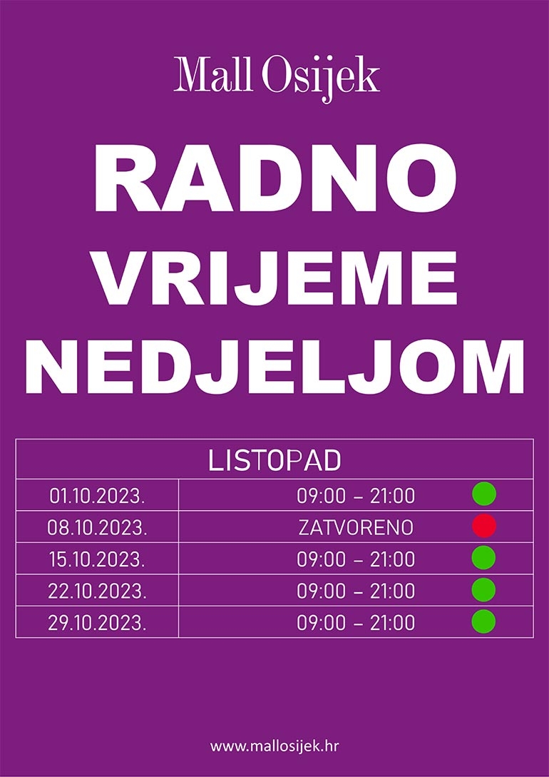 Radno vrijeme listopad 2023.