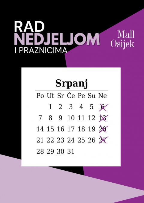 Radno vrijeme srpanj 2025.