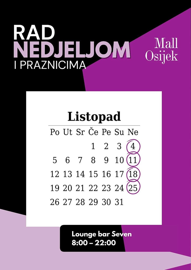 Radno vrijeme listopad 2026.