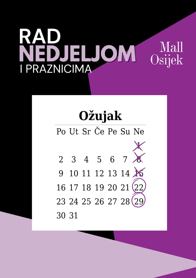 Radno vrijeme ožujak 2026.