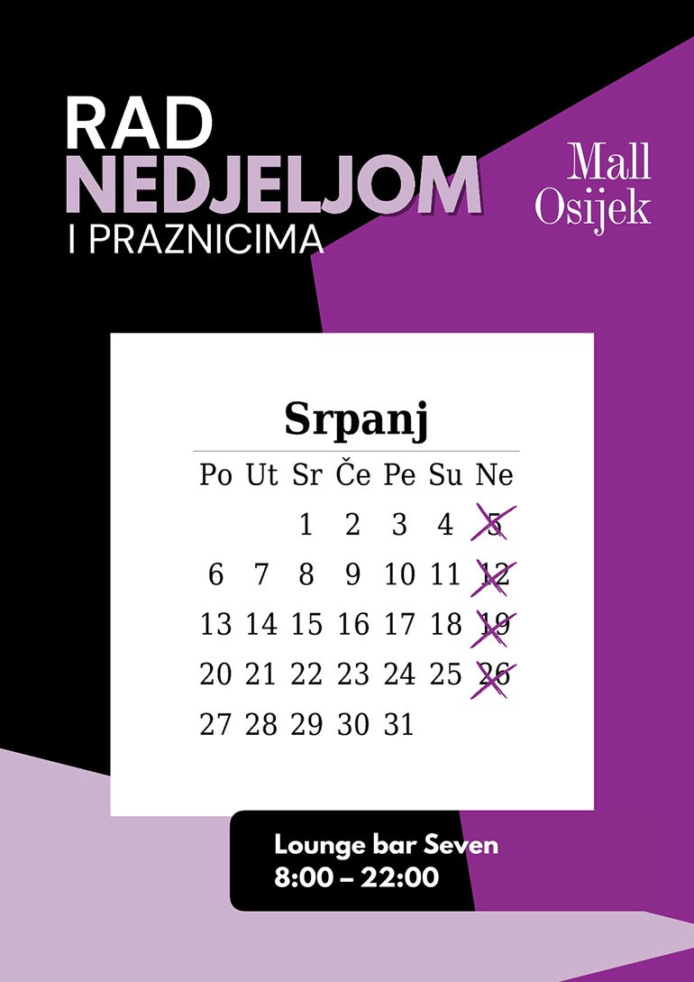 Radno vrijeme srpanj 2026.